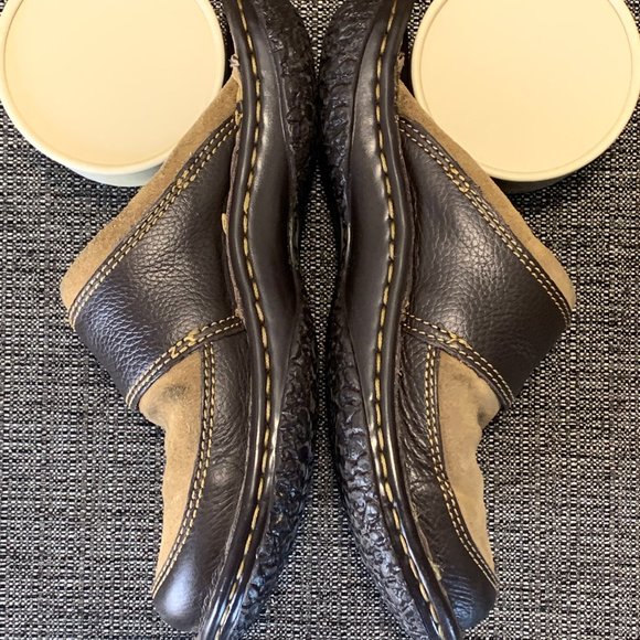 Born Womens 6 (36.5) Alain Tan Suede Brown Leather Slip-on Loafers Slides Mules - Picture 7 of 7